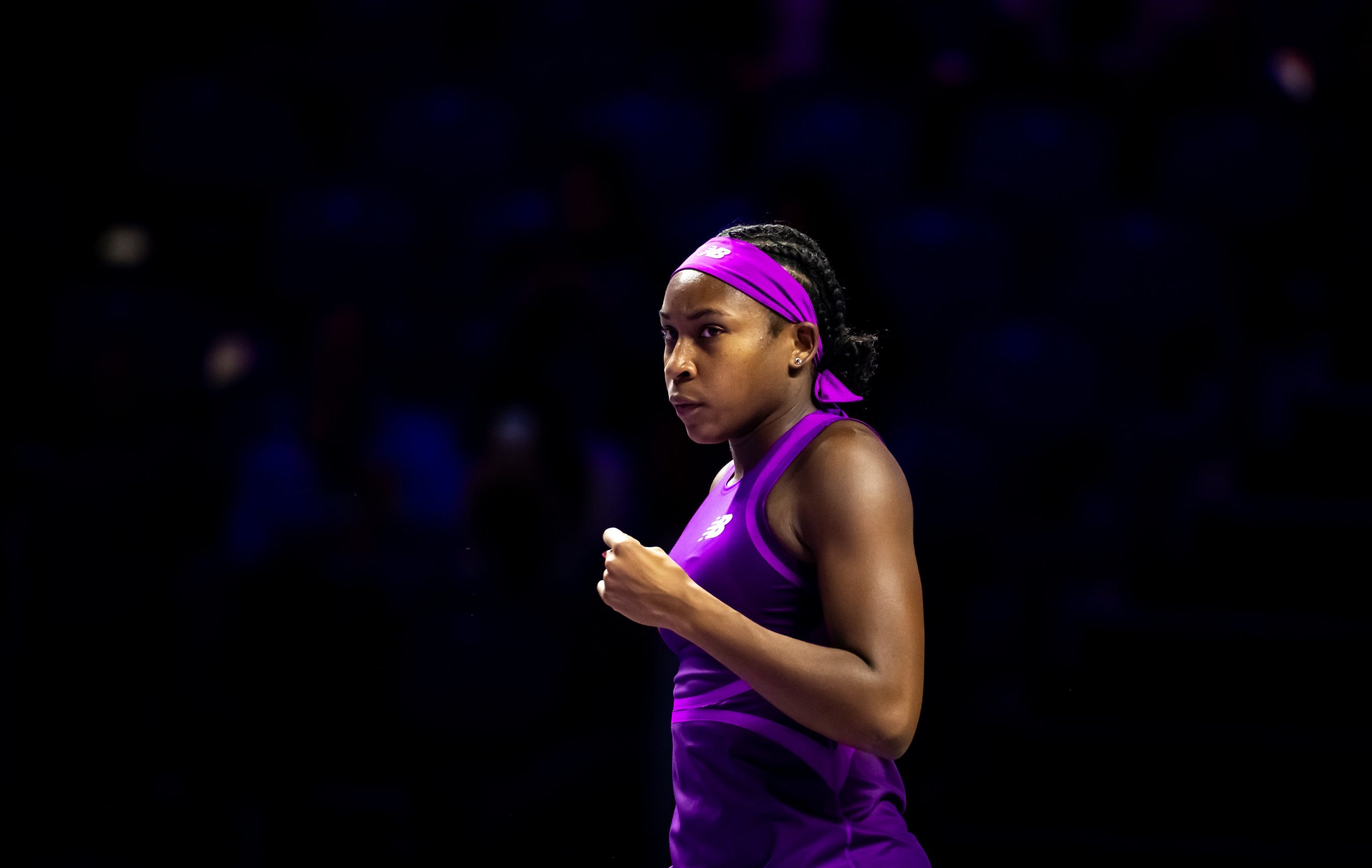 Coco Gauff of the United States reacts