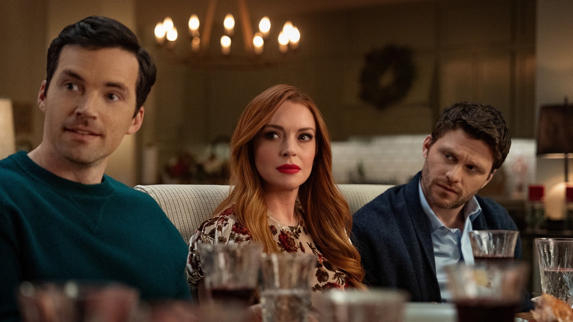 Ian Harding, Lindsay Lohan, and Jon Rudnitsky in "Our Little Secret."