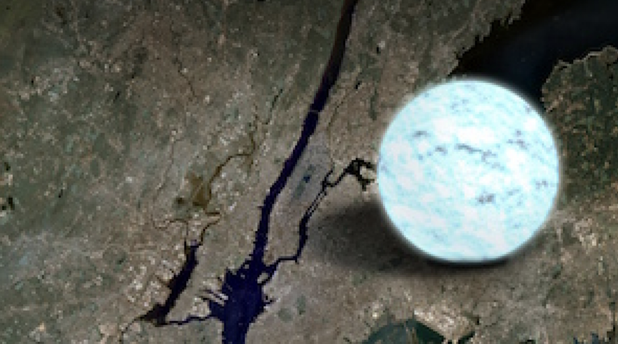 A neutron star compared to the New York City area.