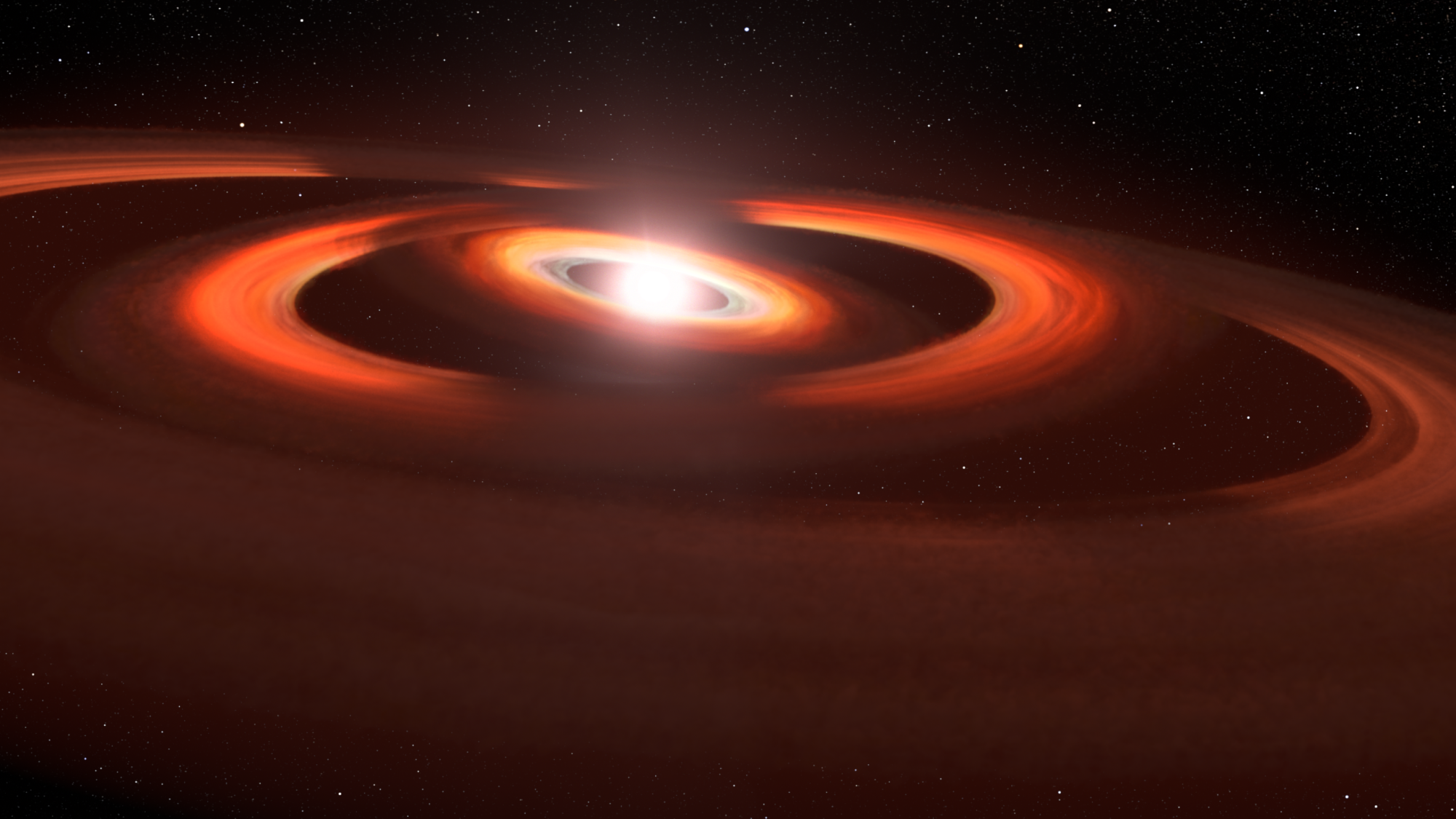 An artist's interpretation of a planetary disk surrounding a star