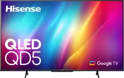 Hisense QLED TV with colorful abstract screensaver