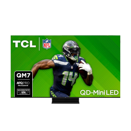 TCL 65-inch QM7 QLED 4K Mini-LED TV on a white background