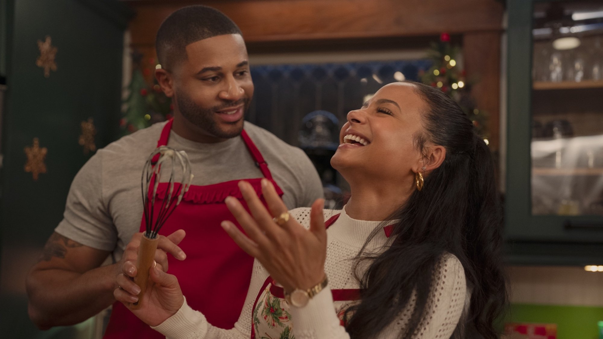 Devale Ellis and Christina Milian in "Meet Me Next Christmas."